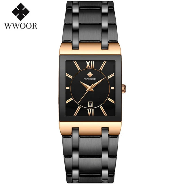 Relogio Feminino 2024 WWOOR New Women Watches Top Brand Luxury Blue Women's Bracelet Square Watch Ladies Dress Quartz WristWatch