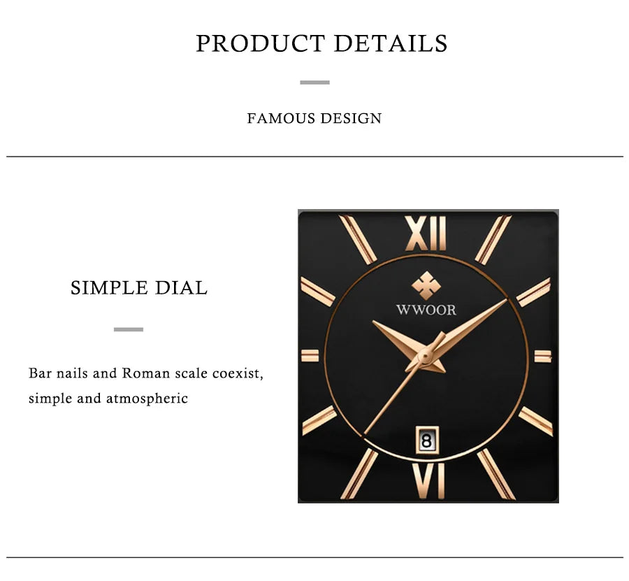 Relogio Feminino 2024 WWOOR New Women Watches Top Brand Luxury Blue Women's Bracelet Square Watch Ladies Dress Quartz WristWatch