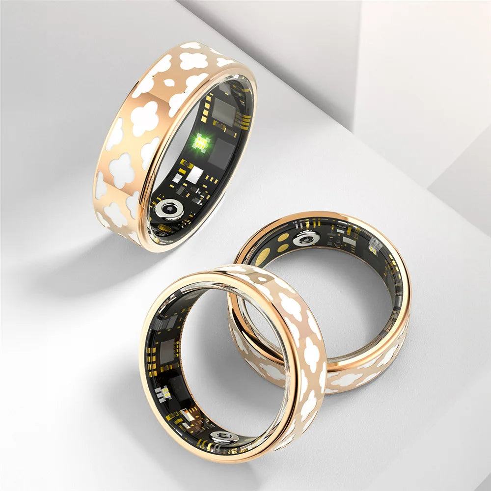 Hot-Selling Cross-Border R10M Smart Jewelry Set Black Technology Enamel Color Ring Heart Rate Blood Gas Sleep Exercise