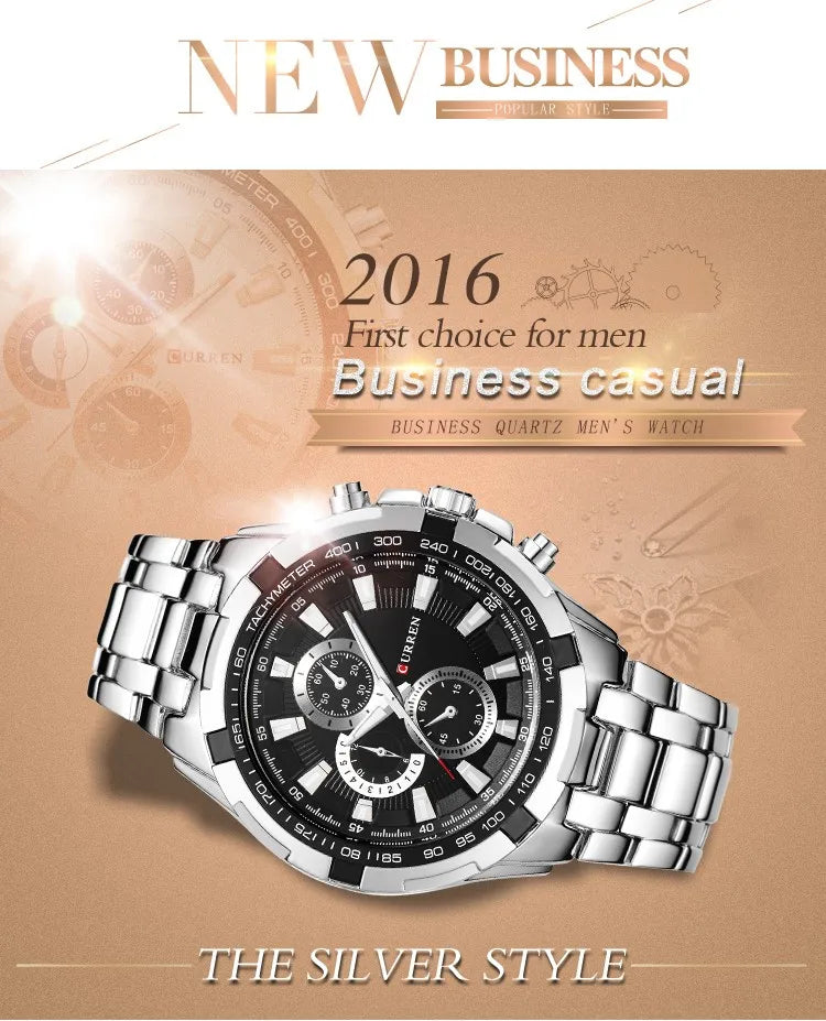 2022 CURREN Top Brand Quartz Watch Men Waterproof Sport Military Wristwatch Men Business Stainless Steel Male Clock Reloj Hombre