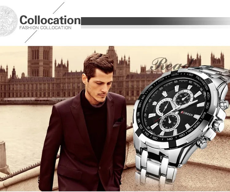 2022 CURREN Top Brand Quartz Watch Men Waterproof Sport Military Wristwatch Men Business Stainless Steel Male Clock Reloj Hombre