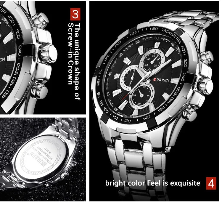 2022 CURREN Top Brand Quartz Watch Men Waterproof Sport Military Wristwatch Men Business Stainless Steel Male Clock Reloj Hombre