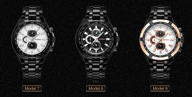 2022 CURREN Top Brand Quartz Watch Men Waterproof Sport Military Wristwatch Men Business Stainless Steel Male Clock Reloj Hombre