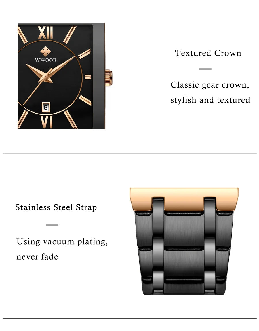 Relogio Feminino 2024 WWOOR New Women Watches Top Brand Luxury Blue Women's Bracelet Square Watch Ladies Dress Quartz WristWatch