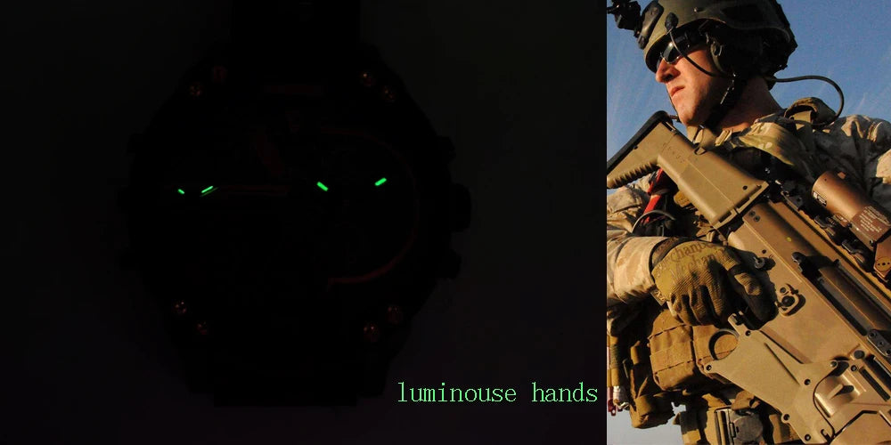 Gold Watch Men Luxury Brand Famous Dual Time Military Relogio Masculino 57mm 3D Large Case Quartz Mens Watches Red Male Clock