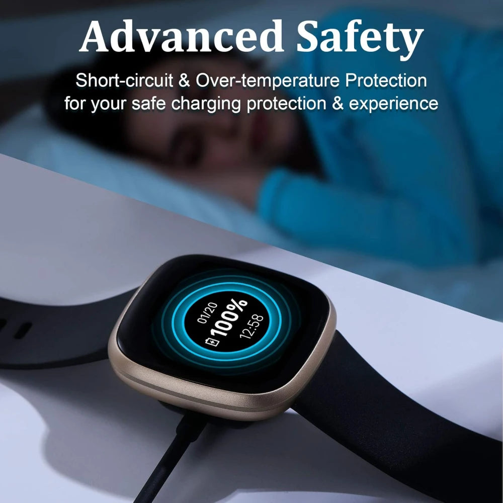 For Fitbit Sense/Sense 2/Versa 4/Versa 3 Charger USB Charger Smart watch Charging  Cable Replacement Charger 3.3ft