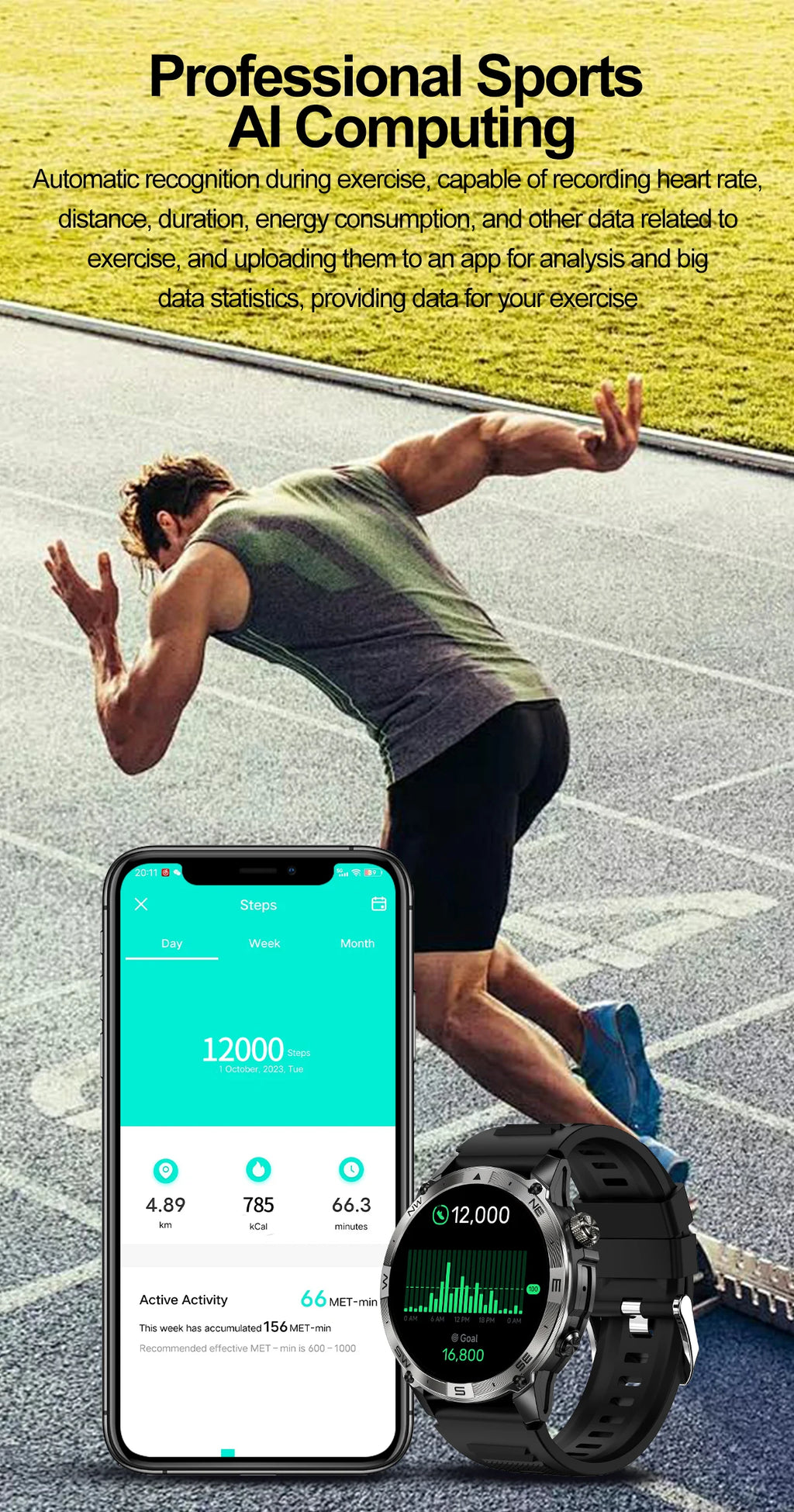 2025New Smart Watch Built-in GPS Positioning AMOLED Screen1.43-inch Heart Rate Blood Oxygen IP68 NFC Barometer Gauge Smartwatch