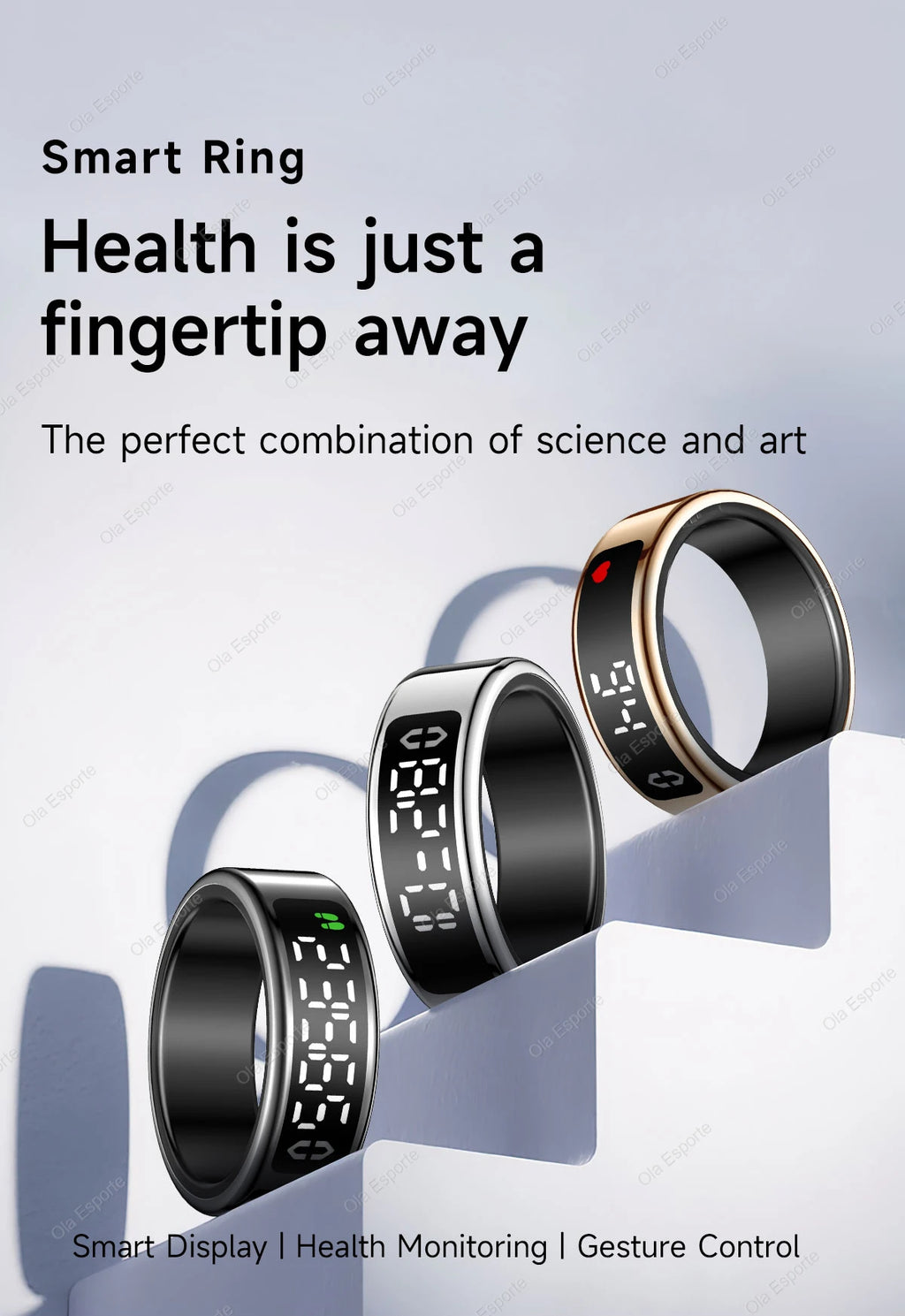New R12 Wireless Smart Ring Men Women LED Display Screen Heart Rate Blood Oxygen Health Monitor Sport 5ATM Waterproof Smartring