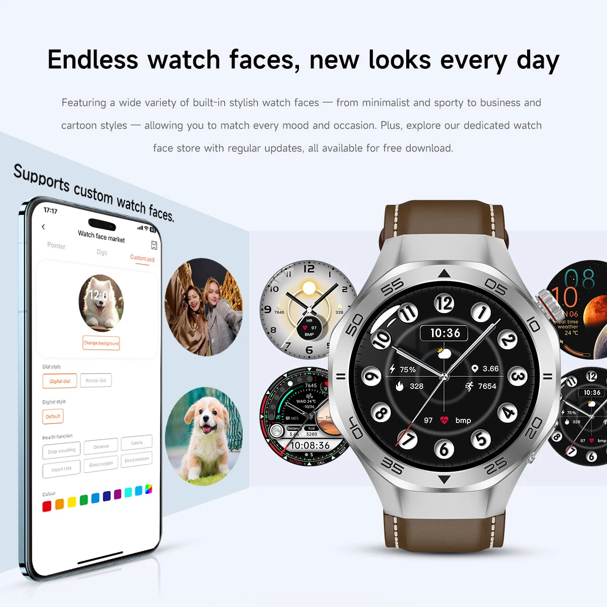 2025 New Watch5 GPS Sports Smart Watch 1.53-inch Sapphire Glass HD Screen Compass Heart Rate Bluetooth Call Smartwatch Men Women