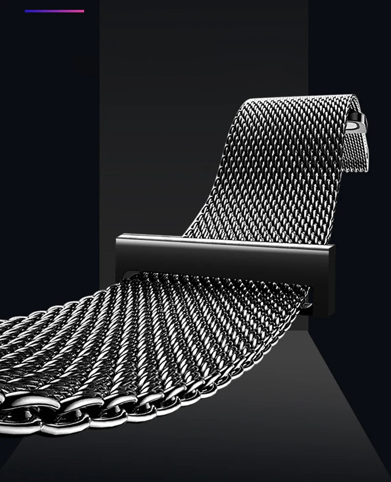 20 22mm Milanese Loop For Samsung watch 3 4 5 6/Active 2/S3 WatchBand For Garmin Forerunner 55 158 245 645 965 265 745 SQ2 MUSIC