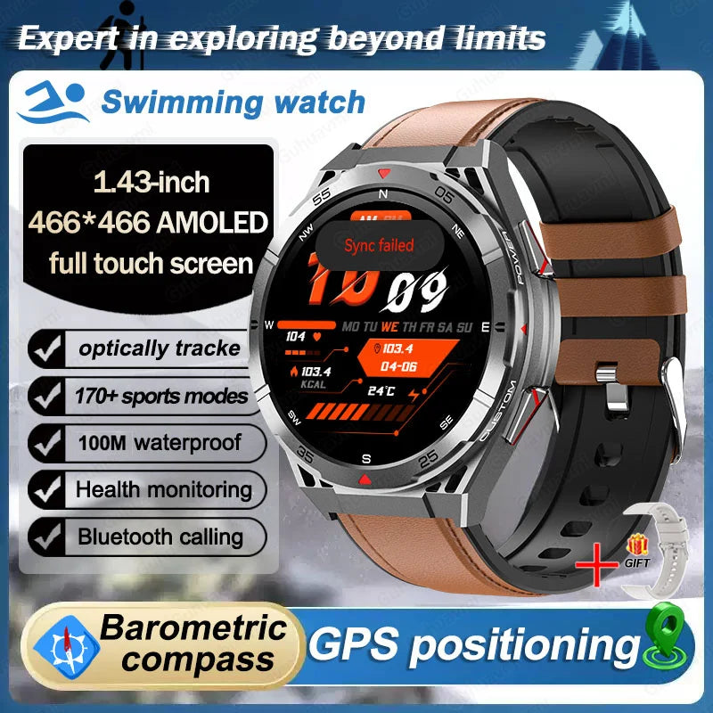 New Dual-band GPS 170+Sport SmartWatch Compass IP69 Professional Waterproof Swim Bluetooth Call Smart Watches For Man Women 2025