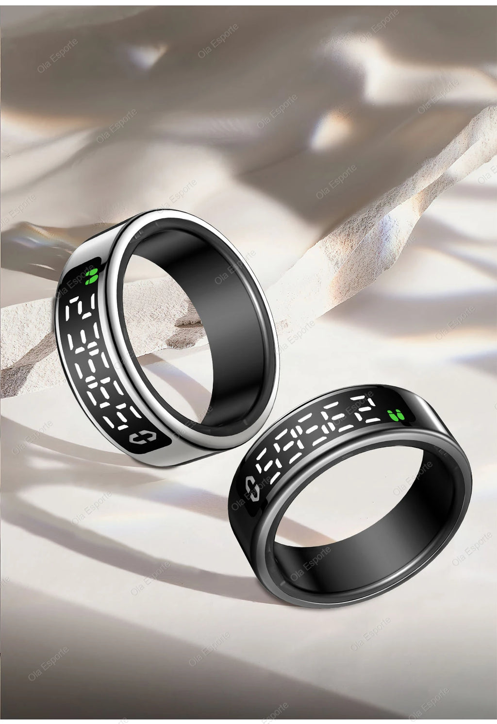 New R12 Wireless Smart Ring Men Women LED Display Screen Heart Rate Blood Oxygen Health Monitor Sport 5ATM Waterproof Smartring