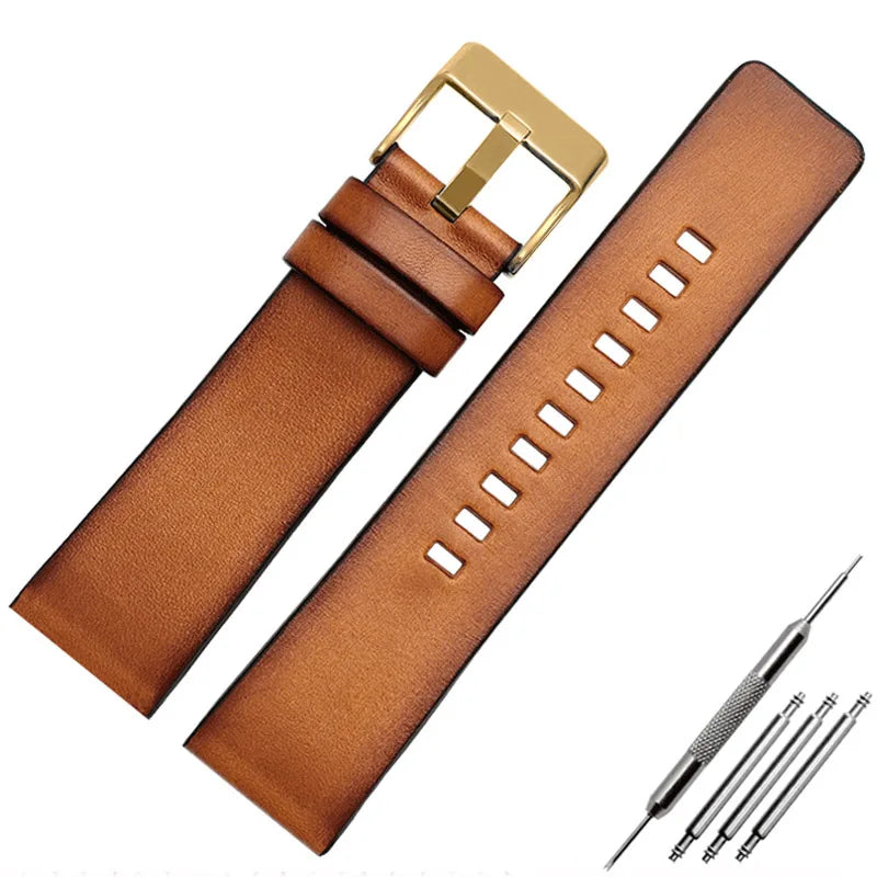 Genuine Leather watch strap For Diesel Dz7406 Dz7408 Dz4476 Dz4343 Cowhide WatchBand wristband bracelet Accessories 22 24mm 26mm