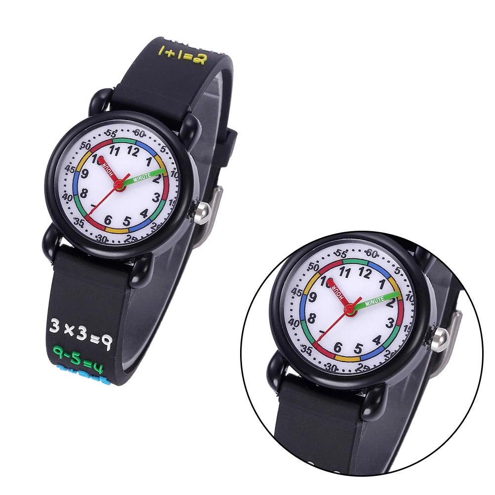 1pc Kids 3D Watch Cartoon Waterproof Wrist Watch Student Quartz Watch Wristband Student Timer 20.5x2.8 cm
