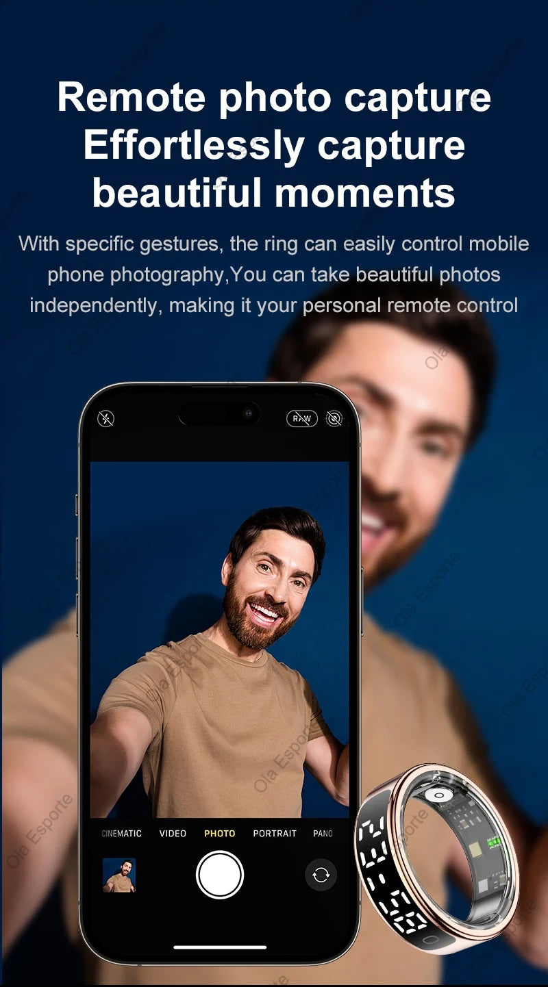 2025 Smart Ring with Display Screen and Touch, Wireless Charging Case,Health Manager, 5ATM Waterproof For Men Women R12 R13 Ring