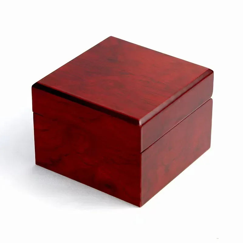 High-end Red Wooden Matte Red Watch Packaging Box Atmospheric Flip-Top Jewelry Watch Box Suitable for NH35 NH36 Watch Box Case