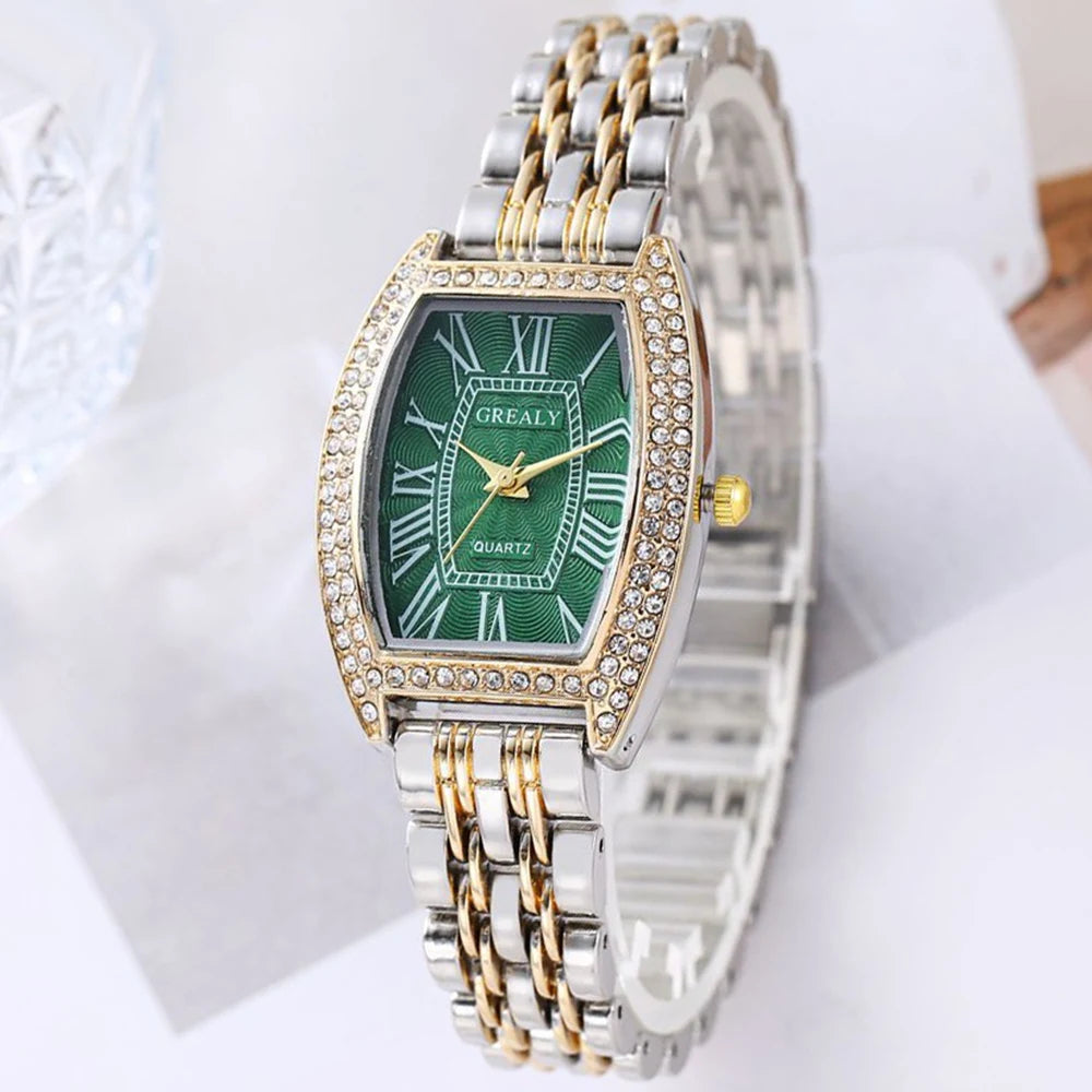 New Women Watch Luxury Rhinestone Watch Fashion Casual Watch Roman Scale Women Quartz Wristwatch Ladies Clock Relogio Feminino