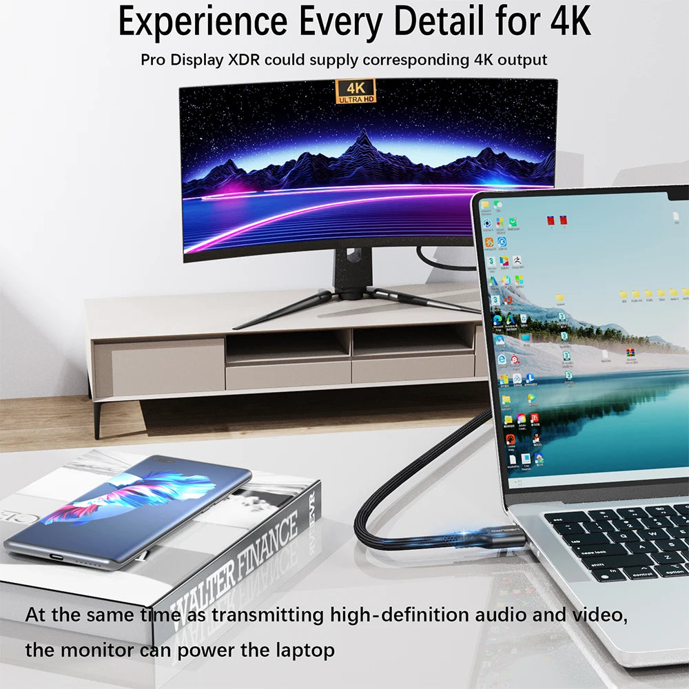 Full function 20Gbps Type C Cable USB3.2 gen2 *2 USB C 20G Data Transfer Cord USB 3 240W Fast Charge Cable 4K For Hub MacBook 3m