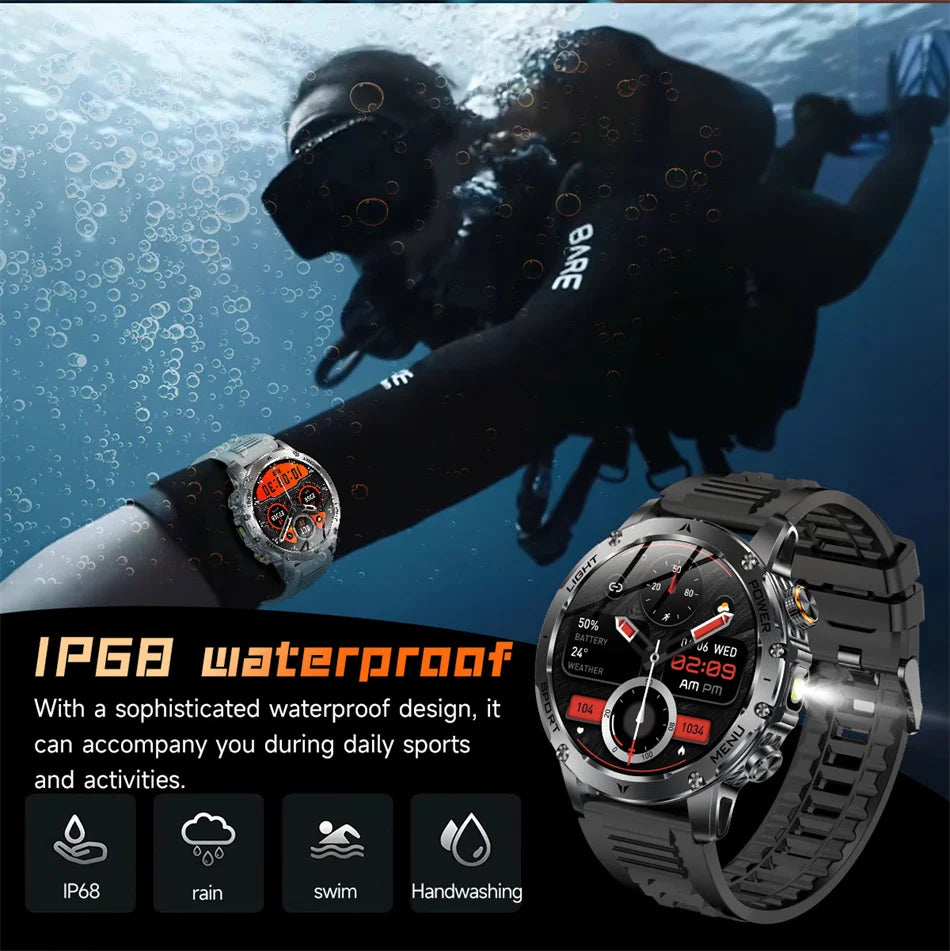 T-Rex 3 Military Grade 1000mAh Battery Smart Watch IP68 Waterproof GPS Bluetooth call AMOLED HD Men Sports 2025 New Smartwatch