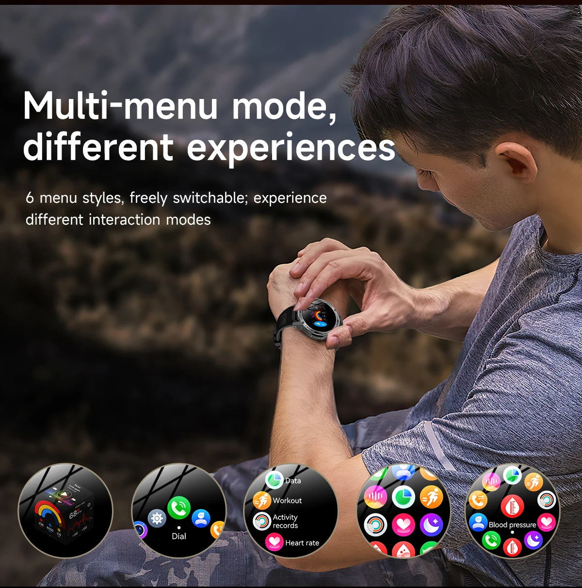 LIGE New Smart Watch Men 1000mAh Large Capacity Battery Outdoor Flashlight Bluetooth Call Waterproof Sport Fitness Smartwatch