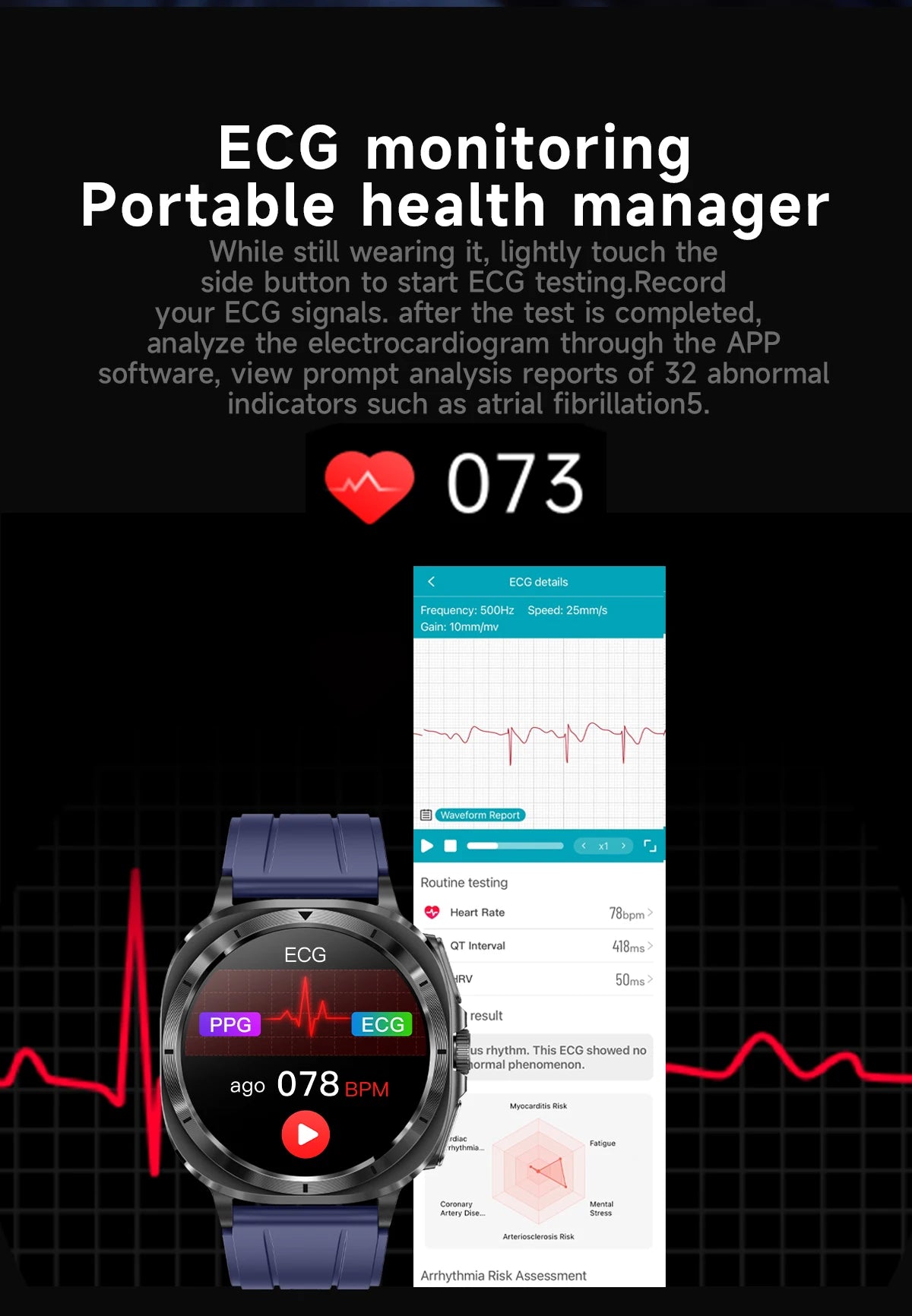 2025 New For XIAOMI Health Watch Uric Acid Blood Pressure Blood oxygen Body Analysis Body Fat SmartWatch ECG+PPG Clock Women Men