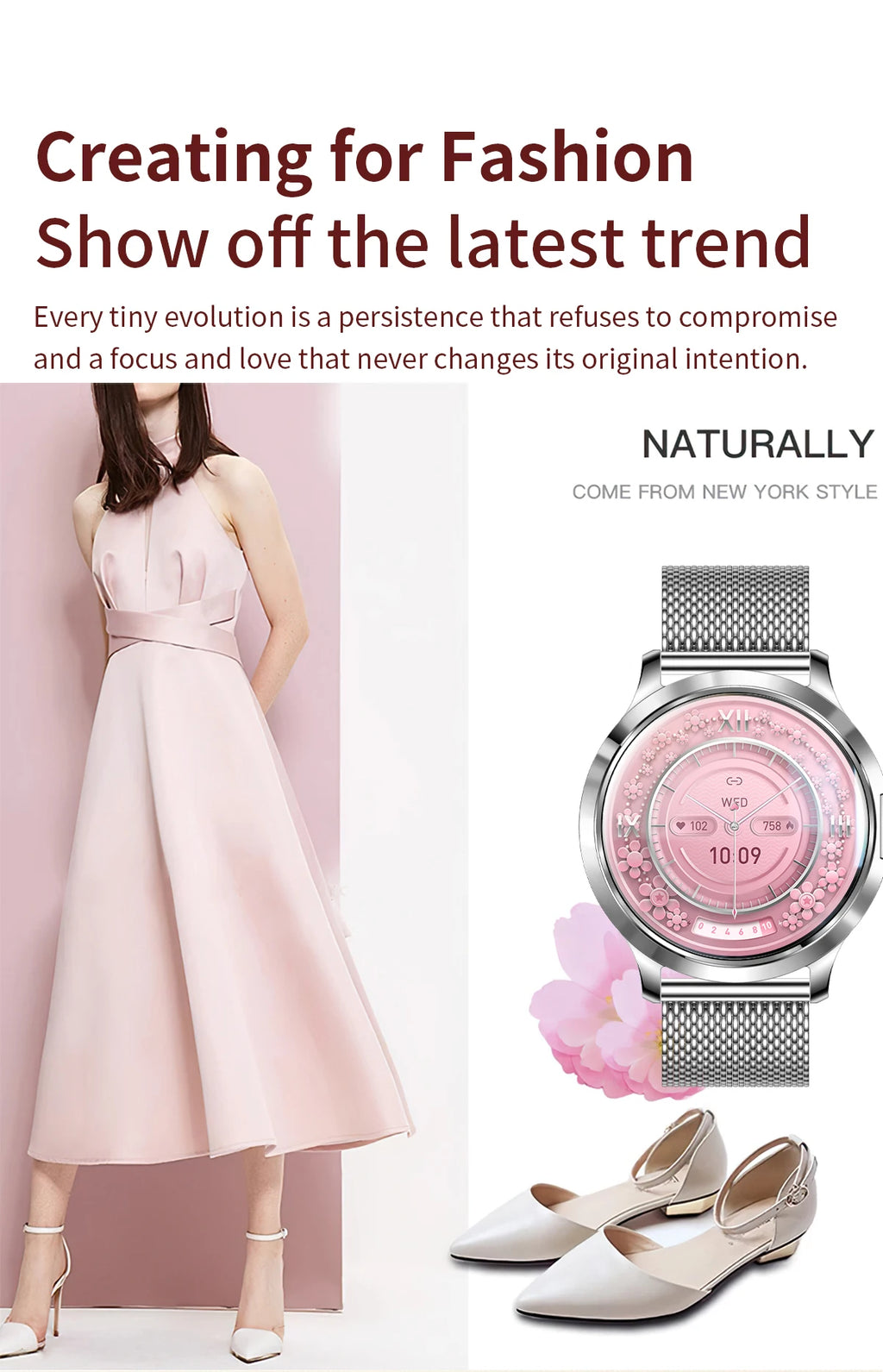 New Smart Watch Women 1.32"Ultra-thin AMOLED HD Screen Sport Fitness Bracelet Custom Watch Face Bluetooth Call Luxury Smartwatch