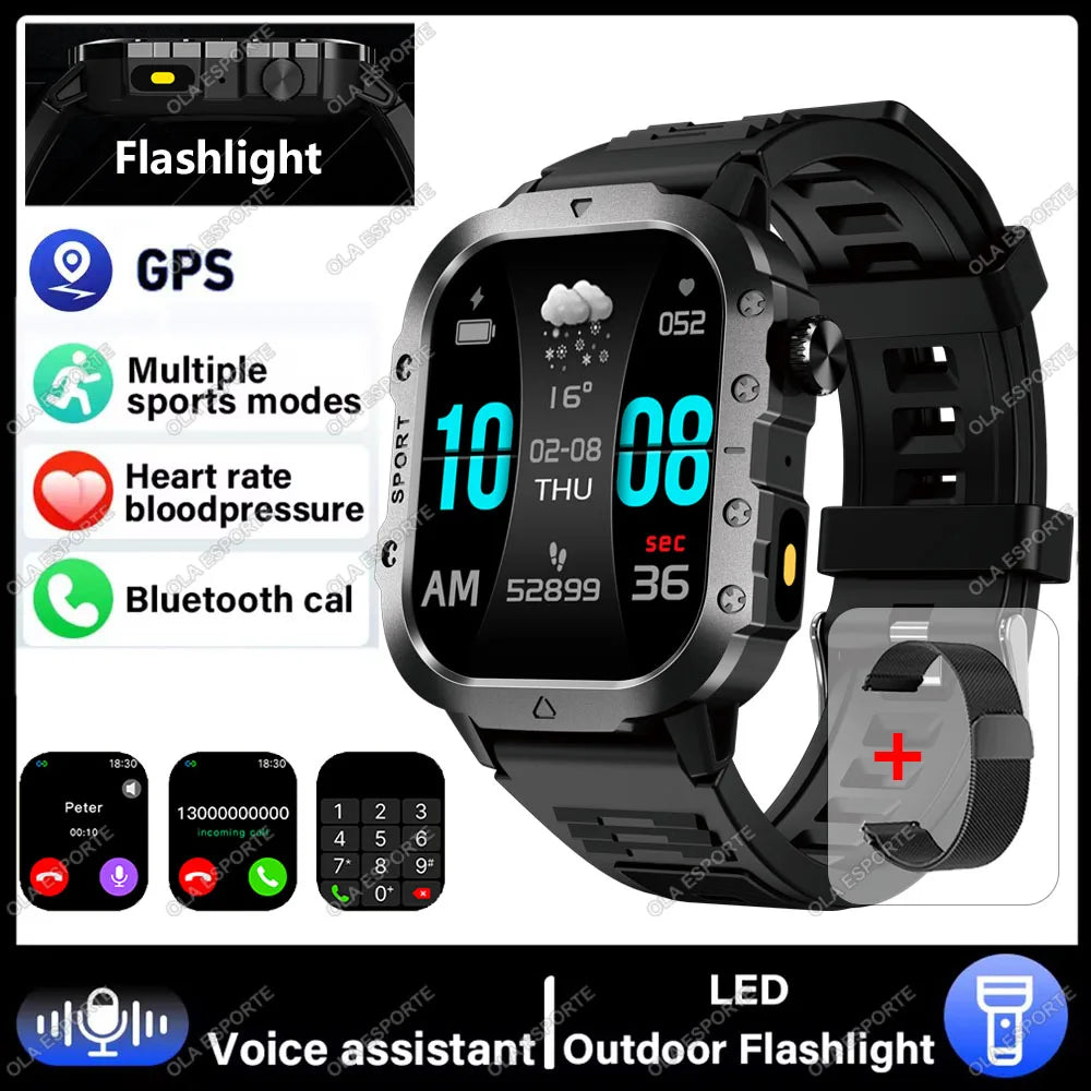 2025 Smartwatch Men Bluetooth Call Heart Rate Health Monitor AI Voice Waterproof Sport GPS Tracker Smart Watches For Android IOS