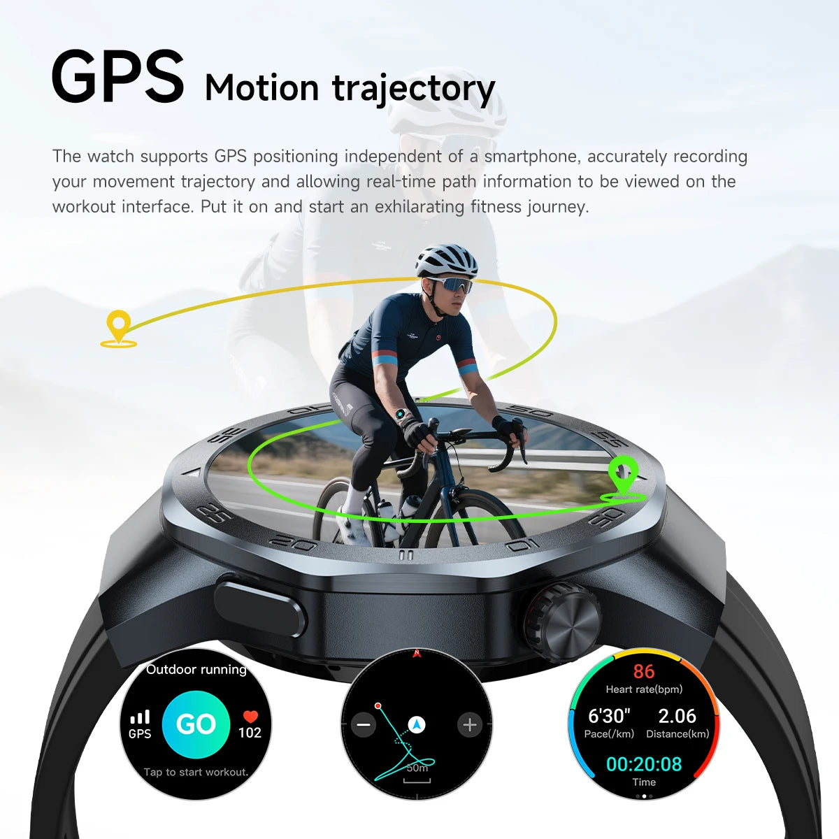 2025 New GPS Trackr GT5 Pro SmartWatch Men Heart Rate Bluetooth Call Compass 3ATM Waterproof Outdoor Sports Smart Bracelet Women