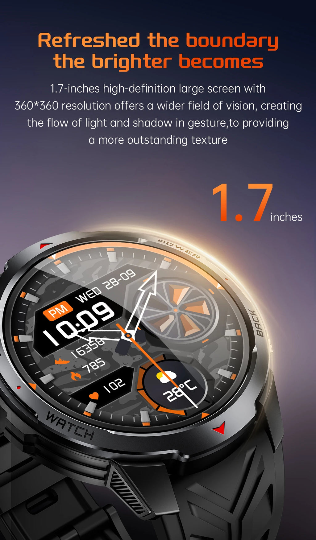 LIGE New Smart Watch Men 1100mah Large Capacity Battery Compass Outdoor 3ATM Waterproof Sports Fitness Bluetooth Call Smartwatch