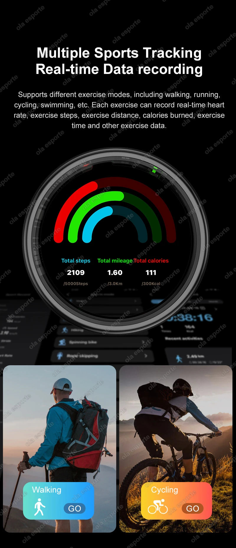 Fashion Smart Ring with Display Screen and Touch, Wireless Charging, Health Manager, IP68 5ATM Waterproof For Men Women 2025 New