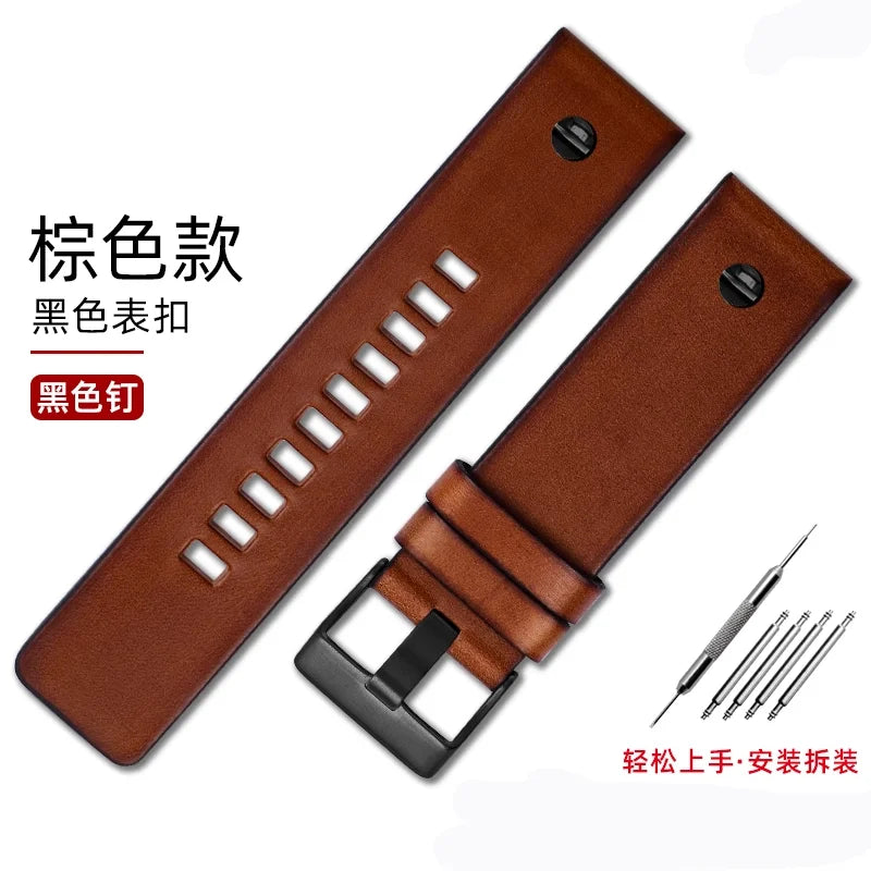 Genuine Leather watch strap For Diesel Dz7406 Dz7408 Dz4476 Dz4343 Cowhide WatchBand wristband bracelet Accessories 22 24mm 26mm