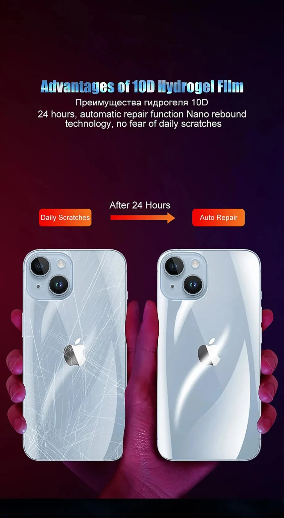 4PCS Hydrogel Film For iPhone 11 12 13 14 15 16 Pro Max Screen Protectors For iPhone 14 15 16 Plus 11 12 13 Back Film Not Glass