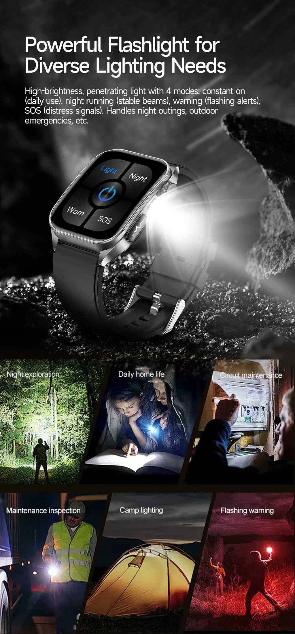 2025 New Laser therapy+ECG+HRV High-end Health Watch Men Body analysis Blood pressure lipids Uric acid Health Tracker Smartwatch