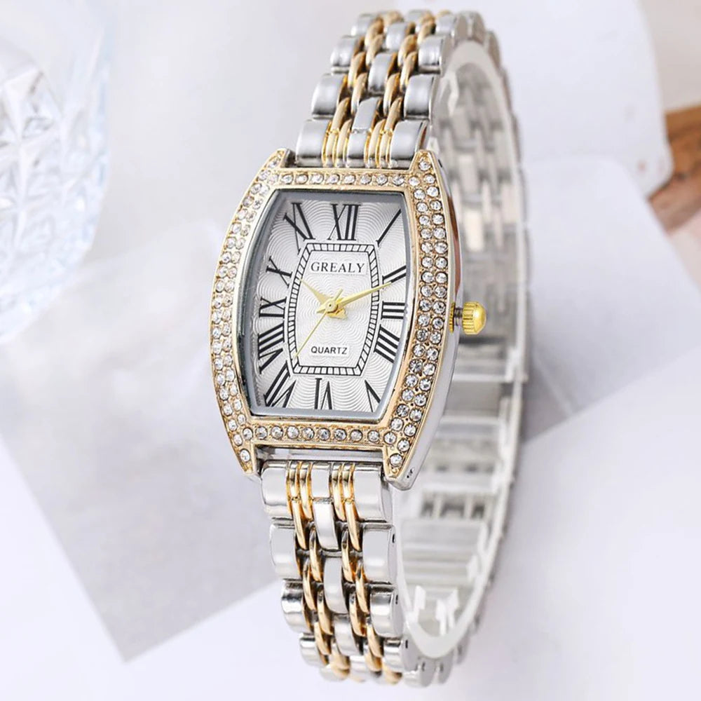 New Women Watch Luxury Rhinestone Watch Fashion Casual Watch Roman Scale Women Quartz Wristwatch Ladies Clock Relogio Feminino