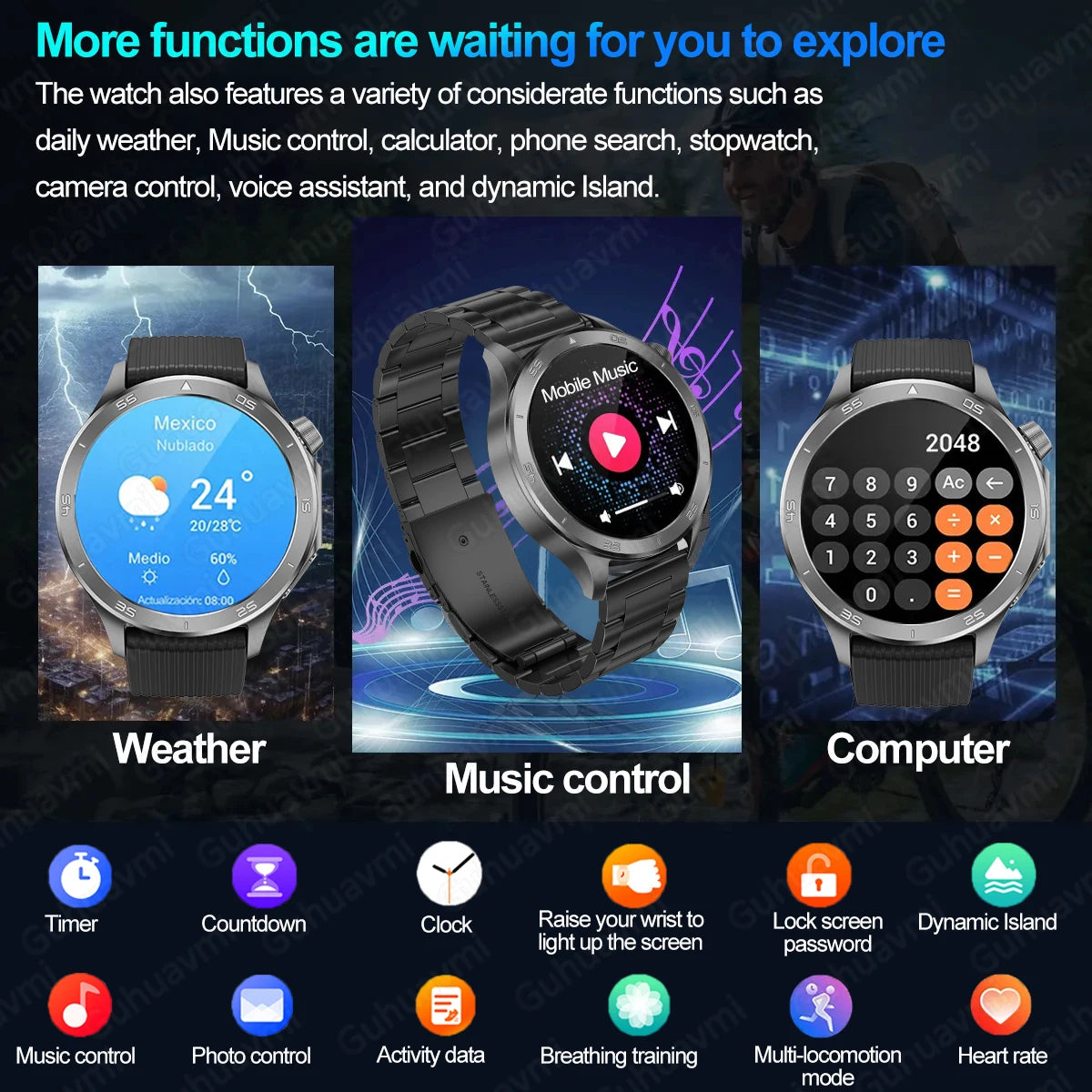 2025New For OPPO Watch X2 Smart Watch Men GPS Track Compass AMOLED Screen Bluetooth Call Heart Rate IP68 Waterproof Smartwatches
