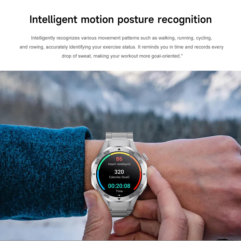 2025 New GPS Trackr GT5 Pro SmartWatch Men Heart Rate Bluetooth Call Compass 3ATM Waterproof Outdoor Sports Smart Bracelet Women