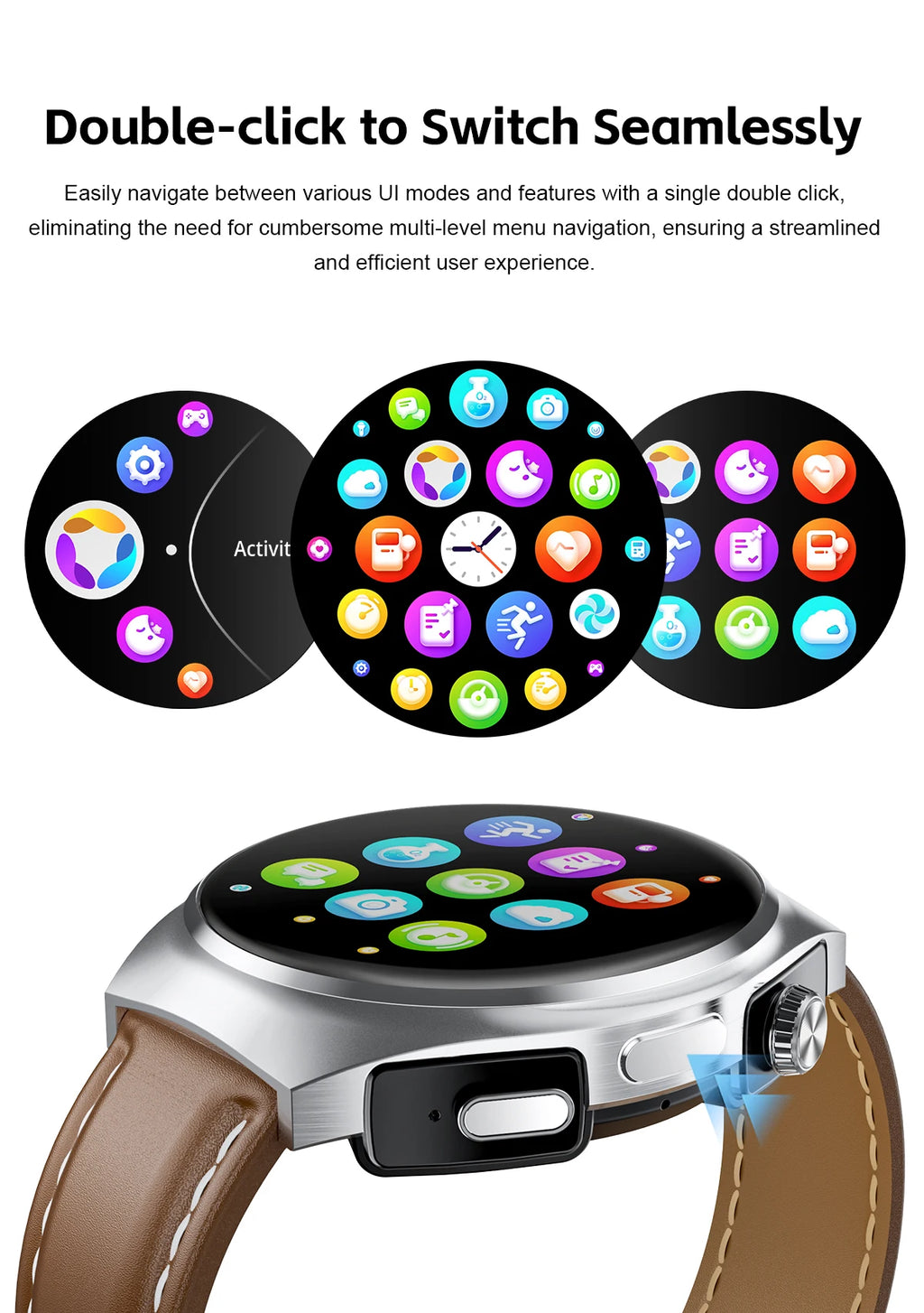 2025 New Original Smart Watch 2 in 1 Earbuds Watches 360*360 AMOLED Call Health Monitor Sport Tracker NFC Waterproof Smartwatchs
