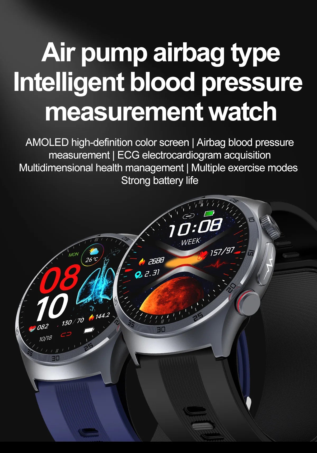 Airbag Smart Watch For huawei 2025 New health watch mens air Pump True Accurately Blood Pressure watches Uric Acid Blood Lipids