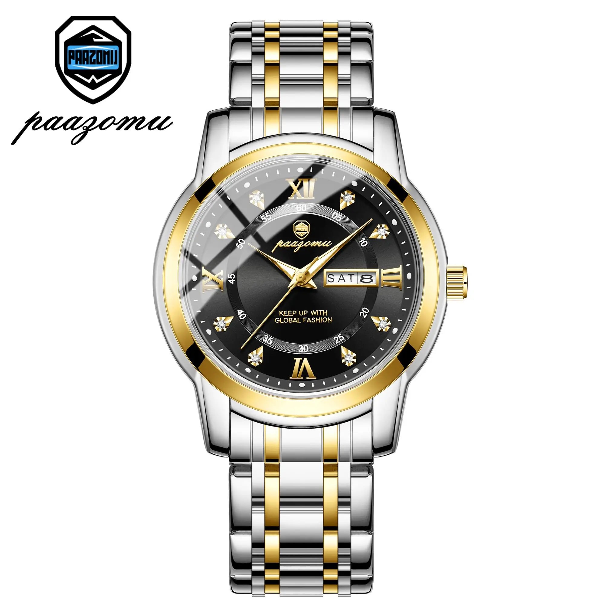 POEDAGAR Business Men Watch Date Week Waterproof Luminous Luxury Man Wristwatch Sports Stainless Steel Men's Quartz Watches Male