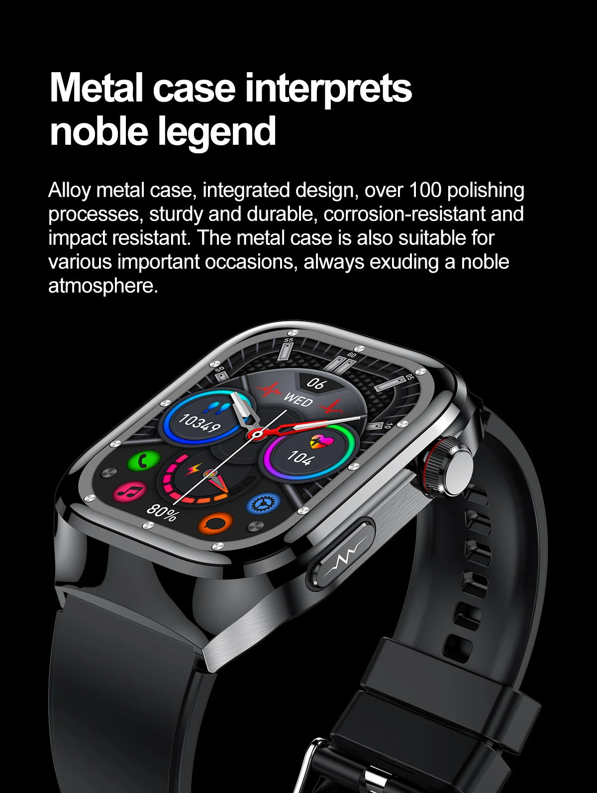 New Blood Pressure Uric Acid Body Fat Smartwatch Micro Physical Examination Five Organ Health Watches Bluetooth Call Smart Watch