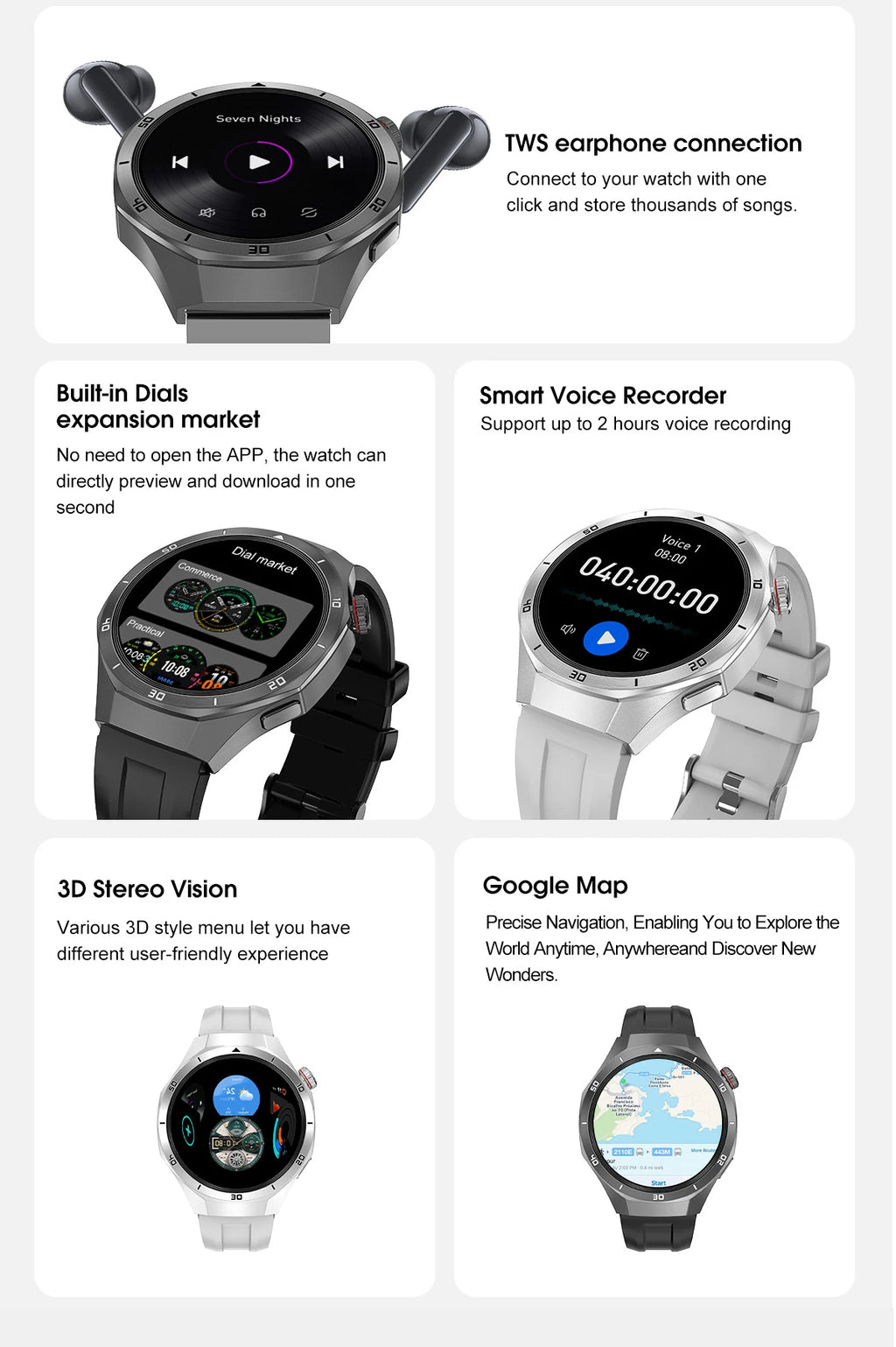 2025 New Smart Watch Men AMOLED Screen 4GB Memory Music Player GPS Sports Fitness Tracker IP68 Waterproof Smartwatches