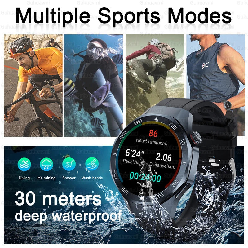 2025 New GPS Trackr GT5 Pro SmartWatch Men Heart Rate Bluetooth Call Compass 3ATM Waterproof Outdoor Sports Smart Bracelet Women