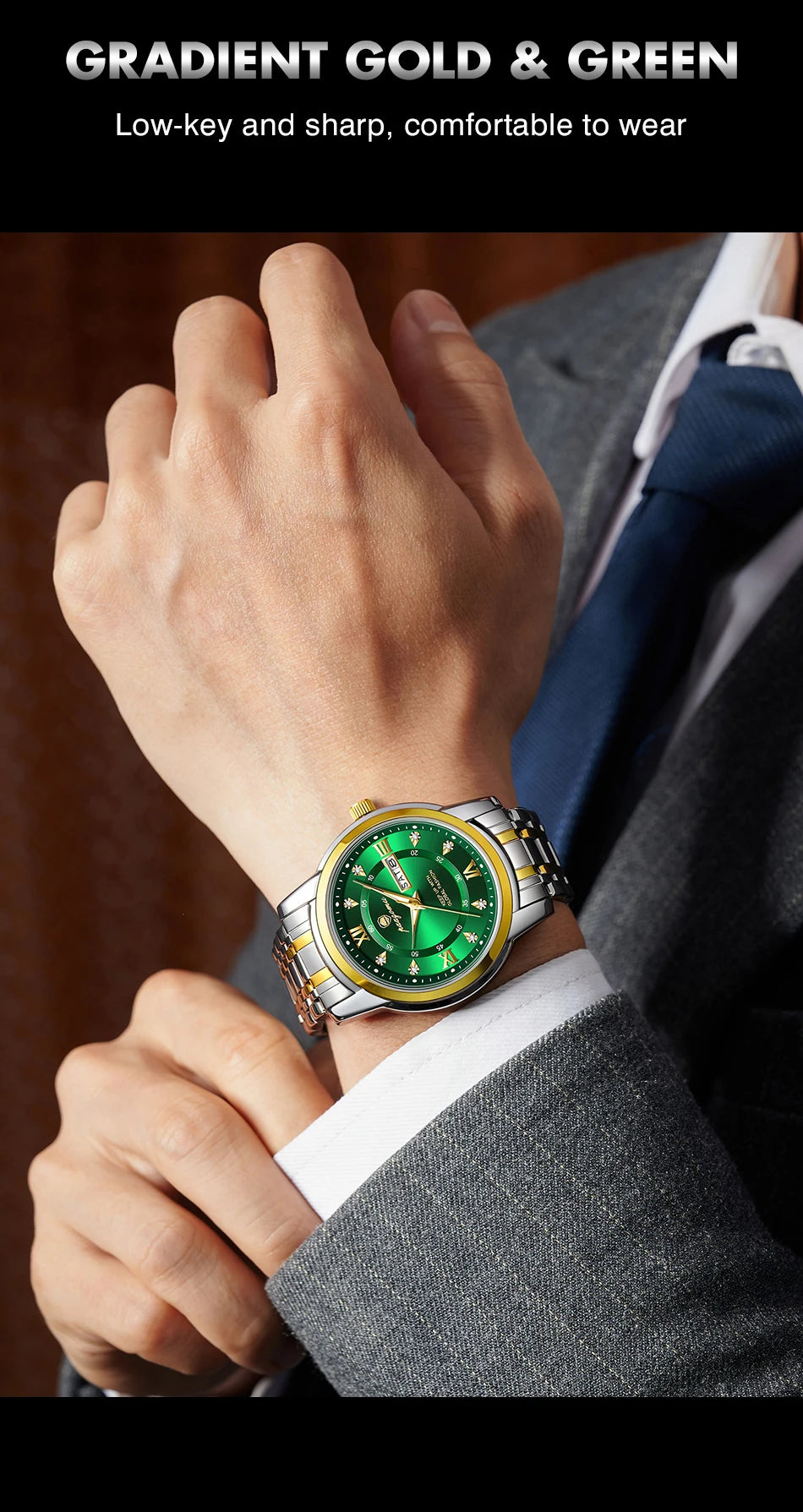 POEDAGAR Business Men Watch Date Week Waterproof Luminous Luxury Man Wristwatch Sports Stainless Steel Men's Quartz Watches Male