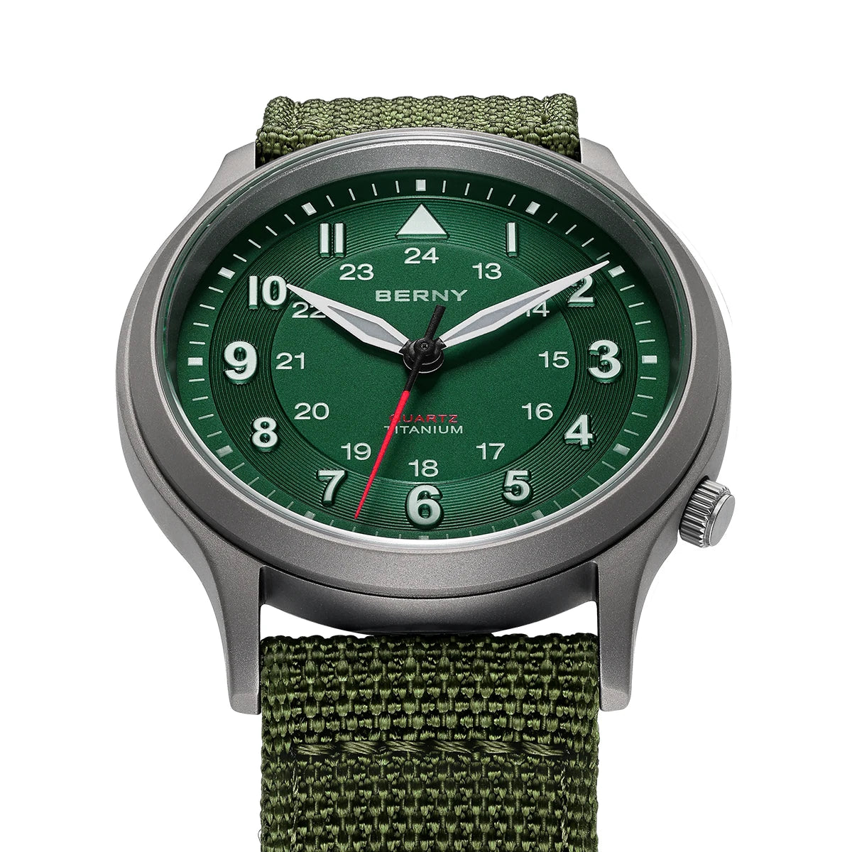BERNY Titanium Watches for Men Super Luminous Sapphire Field Pilot Men's Watch Outdoor Quartz Wristwatch Lightweight 5ATM