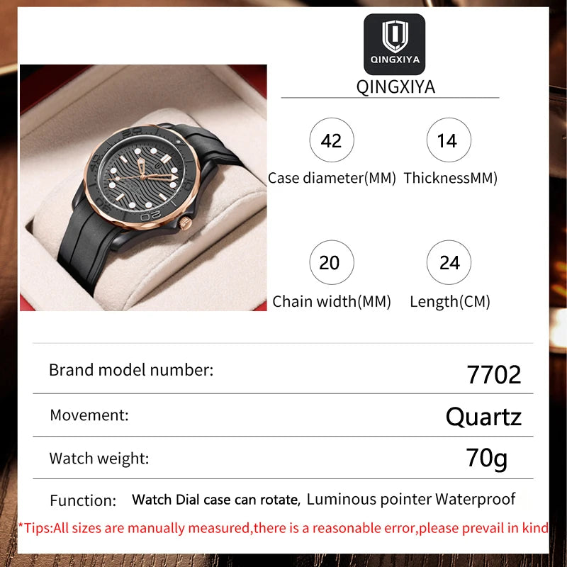 QINGXIYA Mens Watches Top Brand Luxury Watch Men Silicone Military Sports Waterproof Date Quartz Watch For Men Relogio Masculino