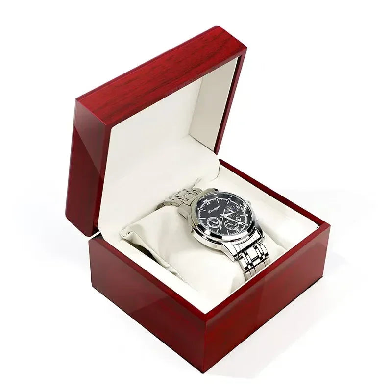 High-end Red Wooden Matte Red Watch Packaging Box Atmospheric Flip-Top Jewelry Watch Box Suitable for NH35 NH36 Watch Box Case
