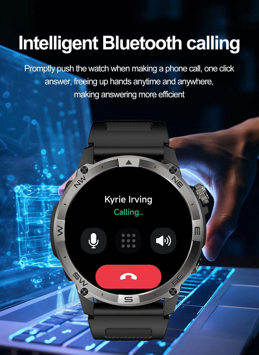 2025New Smart Watch Built-in GPS Positioning AMOLED Screen1.43-inch Heart Rate Blood Oxygen IP68 NFC Barometer Gauge Smartwatch