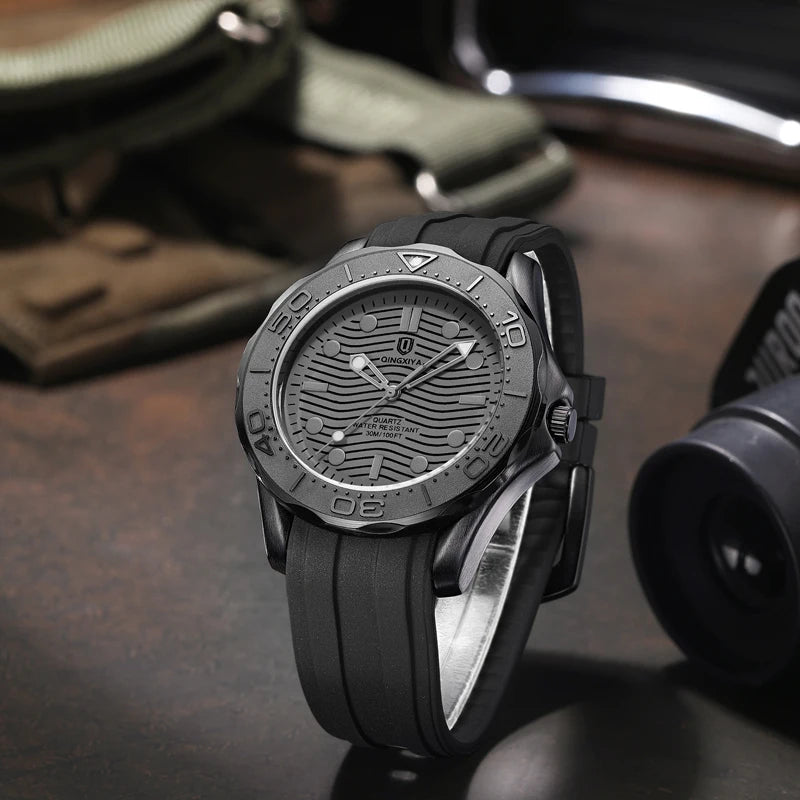 QINGXIYA Mens Watches Top Brand Luxury Watch Men Silicone Military Sports Waterproof Date Quartz Watch For Men Relogio Masculino