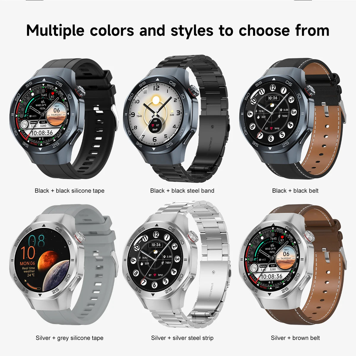 2025 New GPS Trackr GT5 Pro SmartWatch Men Heart Rate Bluetooth Call Compass 3ATM Waterproof Outdoor Sports Smart Bracelet Women