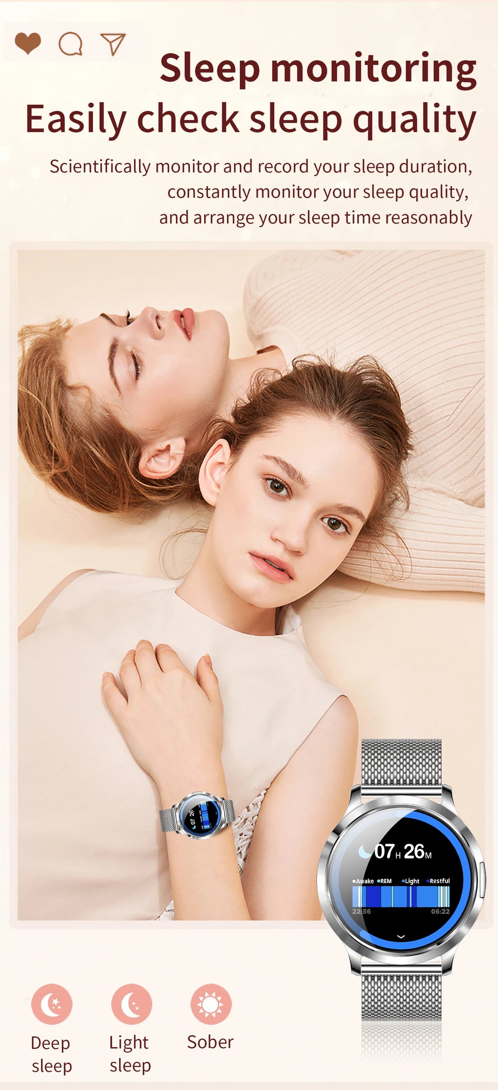 New Smart Watch Women 1.32"Ultra-thin AMOLED HD Screen Sport Fitness Bracelet Custom Watch Face Bluetooth Call Luxury Smartwatch